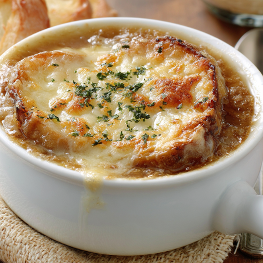 Soupe à l'oignon gratinée