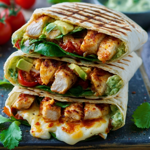 Tacos au poulet, avocat et mozzarella