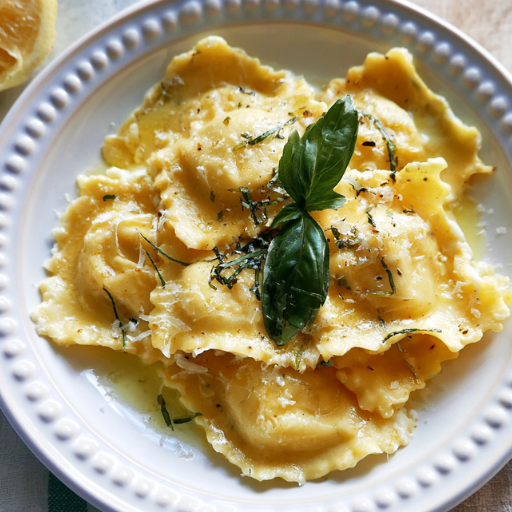 Raviolis maison à la ricotta et au citron