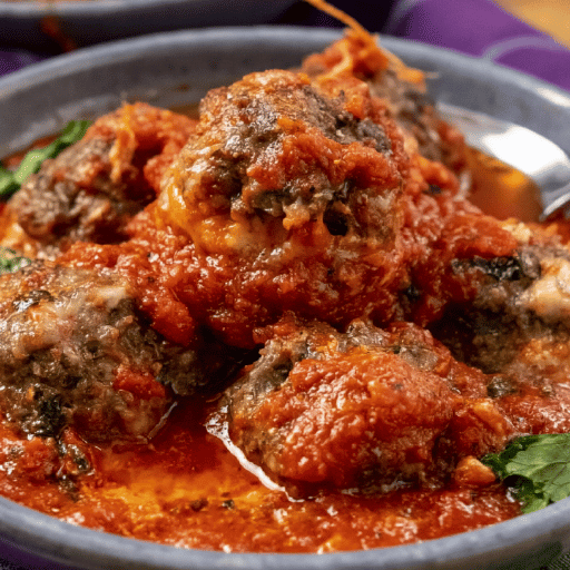 Boulettes de bœuf au fromage et à la sauce tomate pimentée