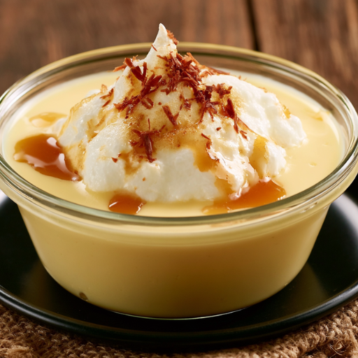 Île flottante à la crème anglaise au micro-ondes