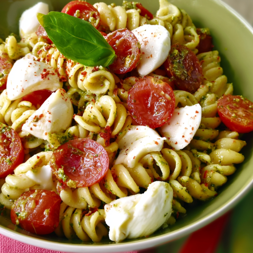 Pâtes au pesto en salade