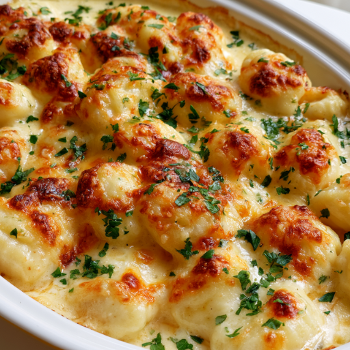 Gnocchis au four sauce crème et parmesan