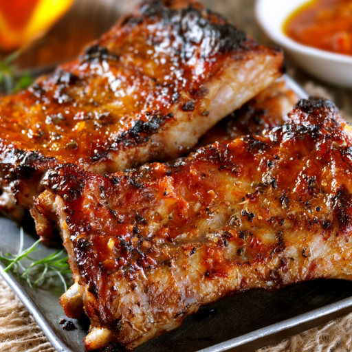 Ribs ou travers de porc au barbecue et sa marinade