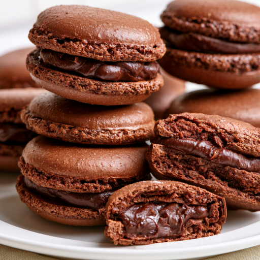 Macarons parisiens à la ganache au chocolat noir