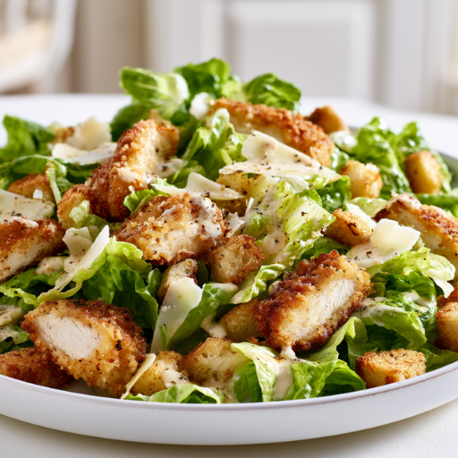 Salade César au poulet croustillant