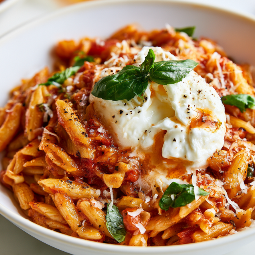 One Pot Pasta à la tomate et burrata