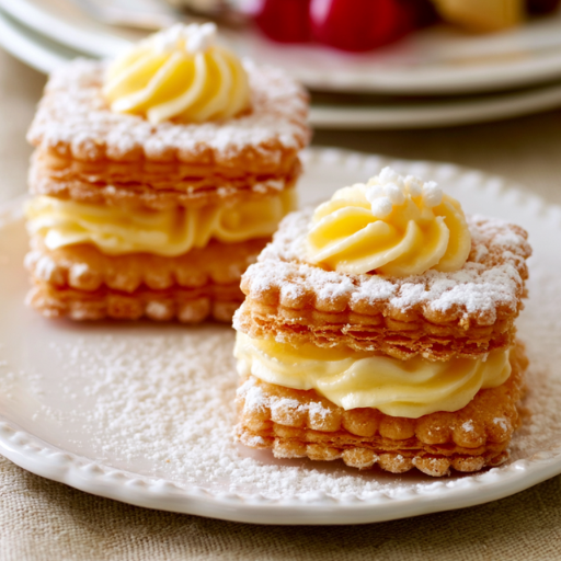 Mille-feuilles de minis petits-beurres à la crème vanillée