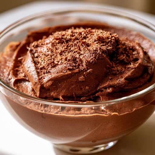 Mousse au chocolat à l’ancienne ferme et aérienne