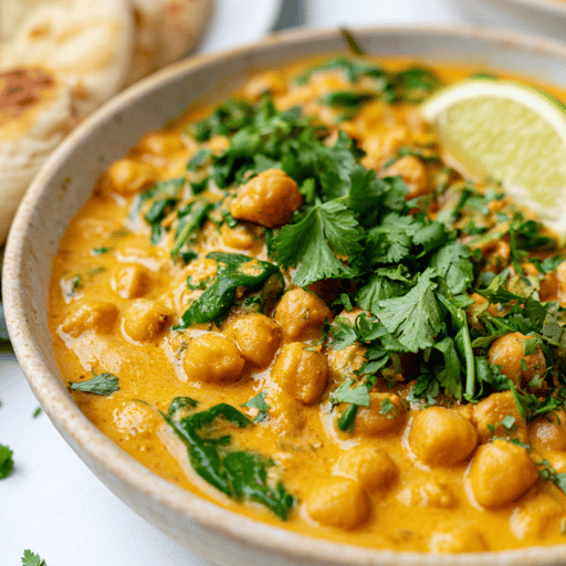Curry de pois chiches et épinards frais