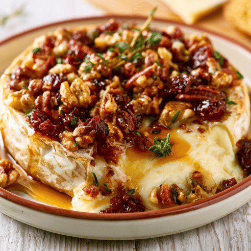 Brie au four coulant aux noix et sirop d'érable
